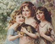 Emile Vernon The Three Graces oil